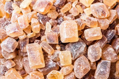 Kristal küpleri şeker kamışı, çay ve kahve için kokulu kahverengi şeker