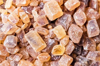 Kristal küpleri şeker kamışı, çay ve kahve için kokulu kahverengi şeker