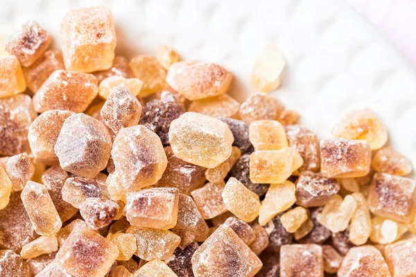 Cane Sugar Crystal Cubes Fragrant Brown Sugar Tea Coffee — Stock Photo, Image