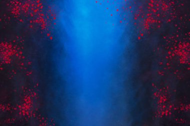 Sonbahar orman soyut arka plan, pus ağaçların kırmızı yaprakları, grunge dramatik doku