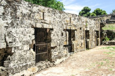 Zakynthos Adası eski kale eski hapiste. Yunanistan
