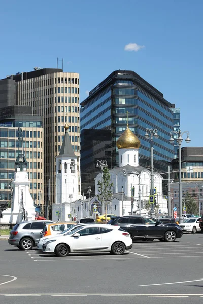 Iglesia San Nicolás Maravilloso Plaza Estación Tren Bielorrusia Moscú Rusia — Foto de Stock