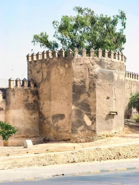 Крепостная Стена Стенами Городе Фес Морено — стоковое фото
