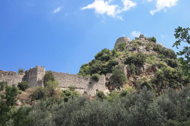 Mystra Antik şehir Kalesi'nin kalıntıları