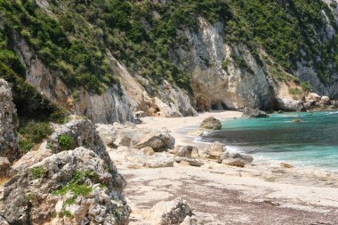 Kefalonia adasında güzel vahşi plaj