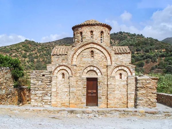 Iglesia Panagia Fodele Cerca Del Pueblo Greco Fodele Grecia Isla — Foto de Stock