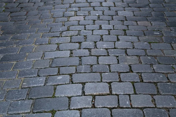 Oude Geplaveide Oppervlak Van Weg — Stockfoto