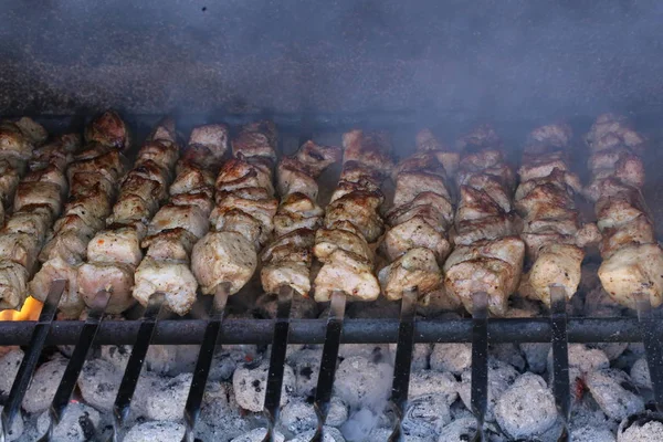 Les Kebabs Chich Sont Frits Sur Gril — Photo