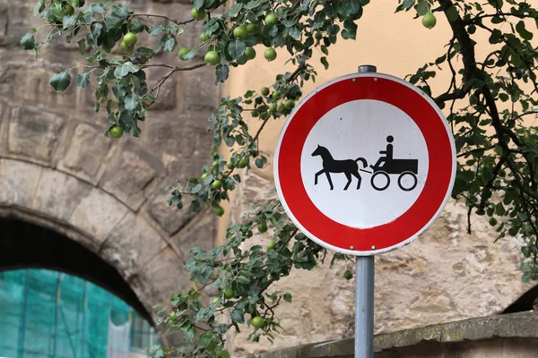 Verkehrsschild Pferdeverkehr Verboten — Stockfoto