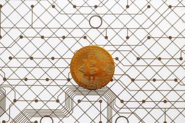 Cryptocurrency Bitcoin Gpu madenciliği sistem. Sanal dijital para.