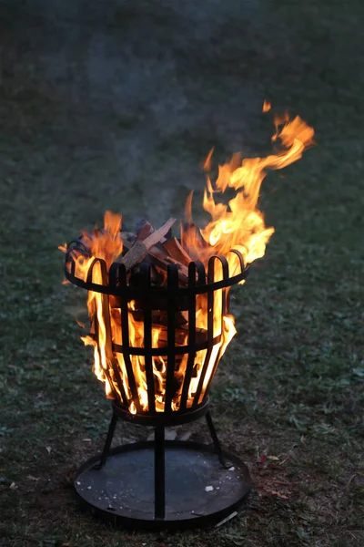 夏の夜に焚き火 — ストック写真