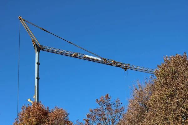 Vinç. Bir mavi gökyüzü arka plan üzerine Vinç