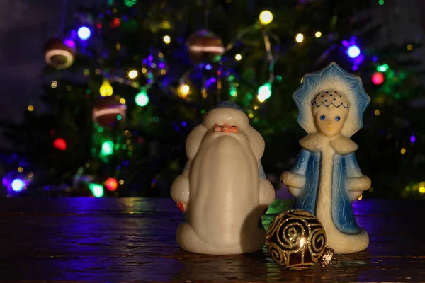 Weihnachtskomposition Mit Geschmücktem Weihnachtsbaum Hintergrund — Stockfoto