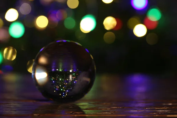 Weihnachtskomposition Mit Geschmücktem Weihnachtsbaum Hintergrund — Stockfoto