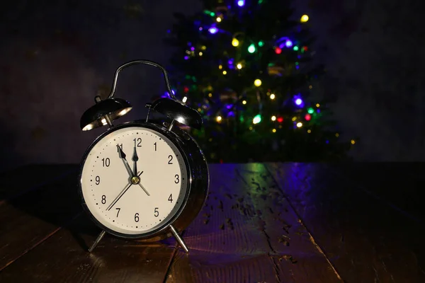 Composition Alarm Clock Christmas Tree — Stock Photo, Image