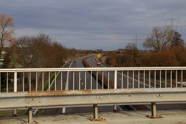 View of the German autobahn from the bridge — Stock Photo, Image