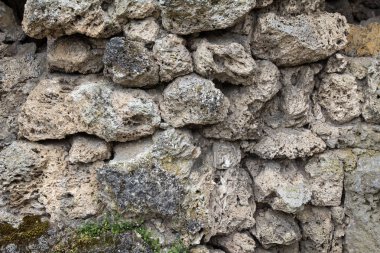 Gri taşların arka planının tam kare görüntüsü 