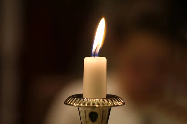 Burning Candles Blurred Background — Stock Photo, Image