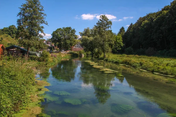 Homloknézet Festői Nyugodt Tavról — Stock Fotó