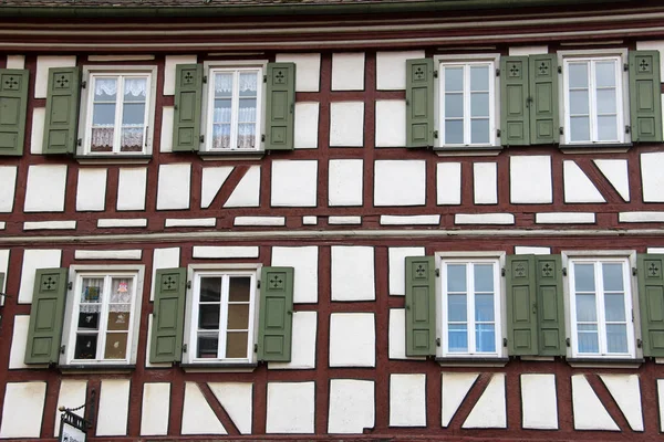 Façades Maisons Dans Ancien Style — Photo