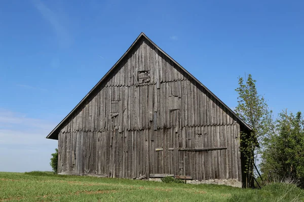 Old Wooden Shed Middle Field — Stock Photo, Image