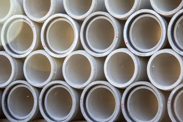 Concrete Pipes Concrete Pipes Lie Construction Site — Stock Photo, Image