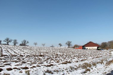 Kış kırsal manzara köy 