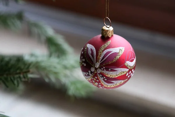 Bella Scena Natale Capodanno Mercatino Natale — Foto Stock