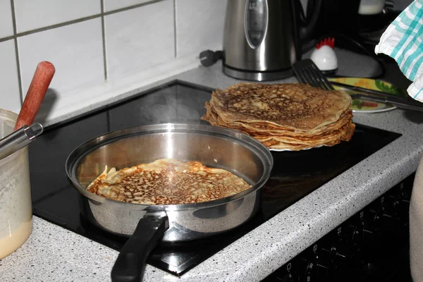 Preparare Pancake Casa — Foto Stock
