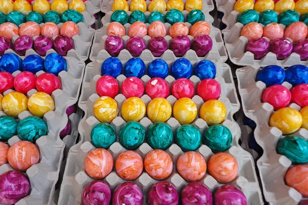 Świąteczne Kolorowe Jajka Koncepcja Wielkanocna — Zdjęcie stockowe