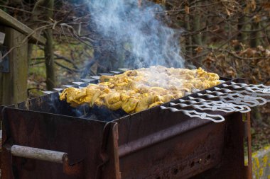 et şiş ızgara üzerinde 