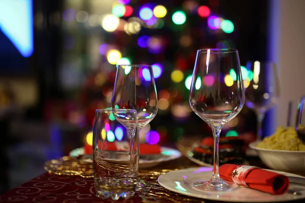 Decoração Mesa Jantar Natal — Fotografia de Stock