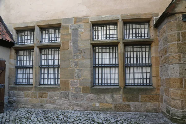 Barres Métalliques Sur Les Fenêtres Les Portes Château — Photo