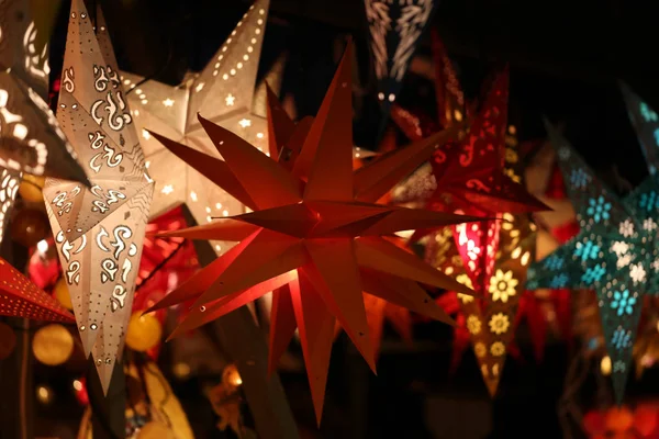 Estrellas Brillantes Navidad Cerca —  Fotos de Stock