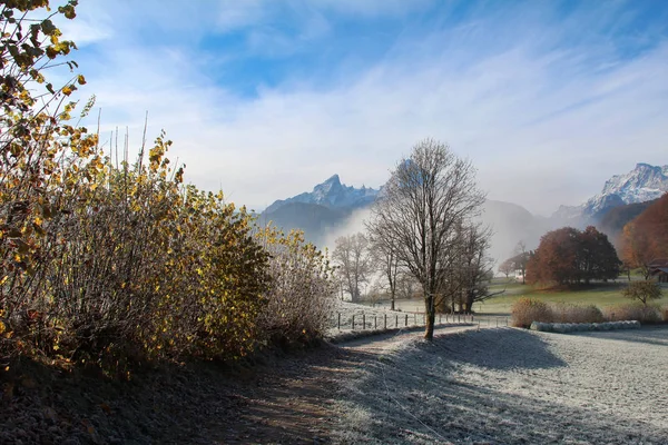 Mountain landscape in the Bavarian Alps with the top of the Watzmann — Stock Photo, Image