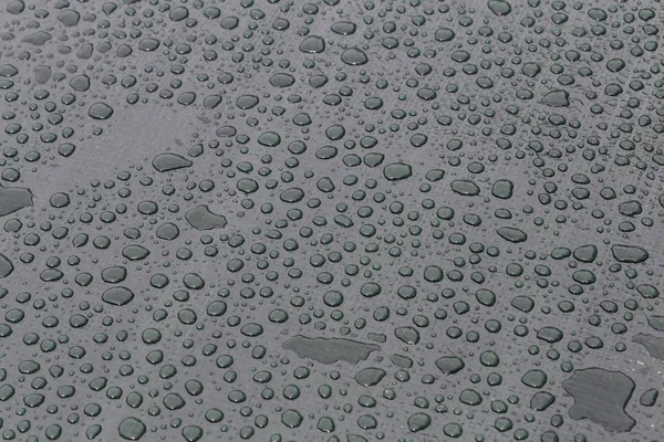 Большие капли воды на пластиковую пленку после дождя — стоковое фото