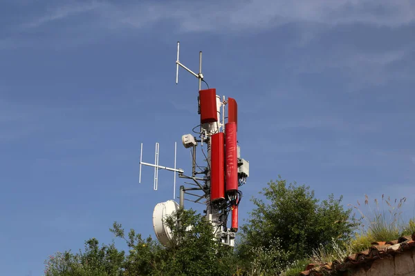 Antenna systems for telecommunication against the blue sky