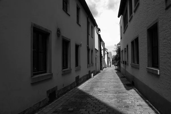 Strade deserte di Rothenburg ob der Tauber, Germania — Foto Stock