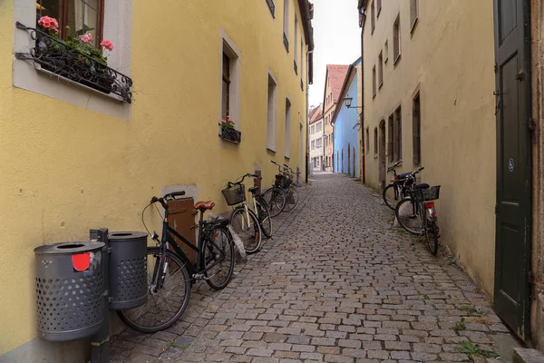 Verlassene Straßen in Rothenburg ob der Tauber, Deutschland — Stockfoto