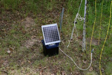 Güneş paneli otlakta elektrikli çoban çalıştırıyor..
