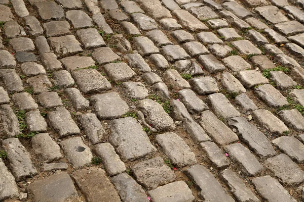 古い石畳の舗装の閉鎖の概要背景 — ストック写真