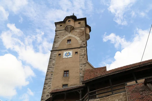 Věže Zdi Starém Městě Rothenburg Der Tauber Německo — Stock fotografie