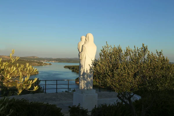 Statue of Mary, Mother of God at the mouth of the Krka river near the Skradin bridge