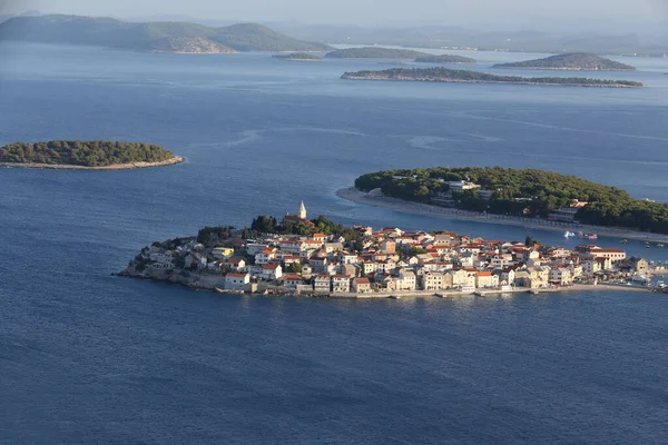 Jadranská Turistická Destinace Leteckého Panoramatického Souostroví Primošten Dalmácie Chorvatsko — Stock fotografie