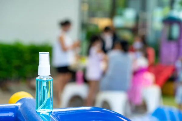 Spray bottle of alcohol for cleaning to prevent the corona virus, Covid-19