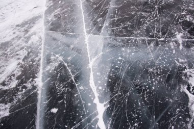 Buz arkaplan dokusu. Rusya 'da Baykal Gölü' nde kış