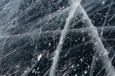 Buz arkaplan dokusu. Rusya 'da Baykal Gölü' nde kış