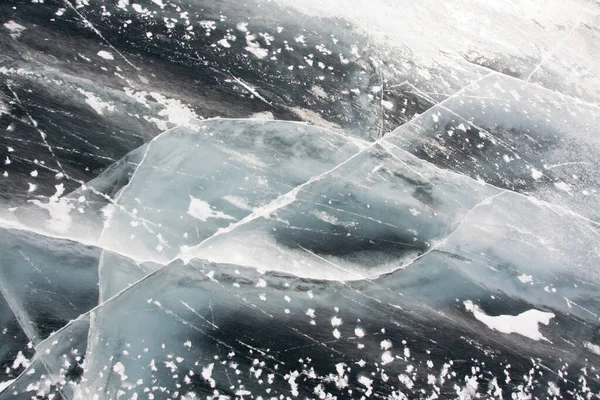 Buz Arkaplan Dokusu Rusya Baykal Gölü Nde Kış — Stok fotoğraf