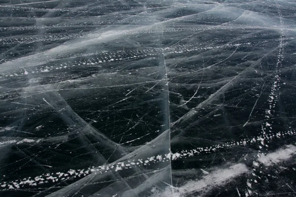 冰的背景纹理 俄罗斯贝加尔湖冬季 免版税图库图片