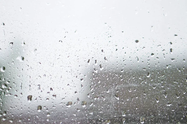 Rainy Autumn Weather Window Drops Water Glass Blurred Background Romantic — Stock Photo, Image